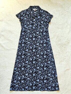 Jody of California VTG 90's Women's Floral Maxi Dress Short Sleeve Made In USA L